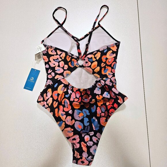 Cupshe Multicolored Leopard Print O-Ring One Piece - Picture 2 of 6